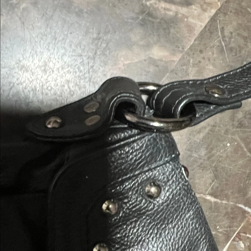 Aldo Black Leather Studded Women's Bag